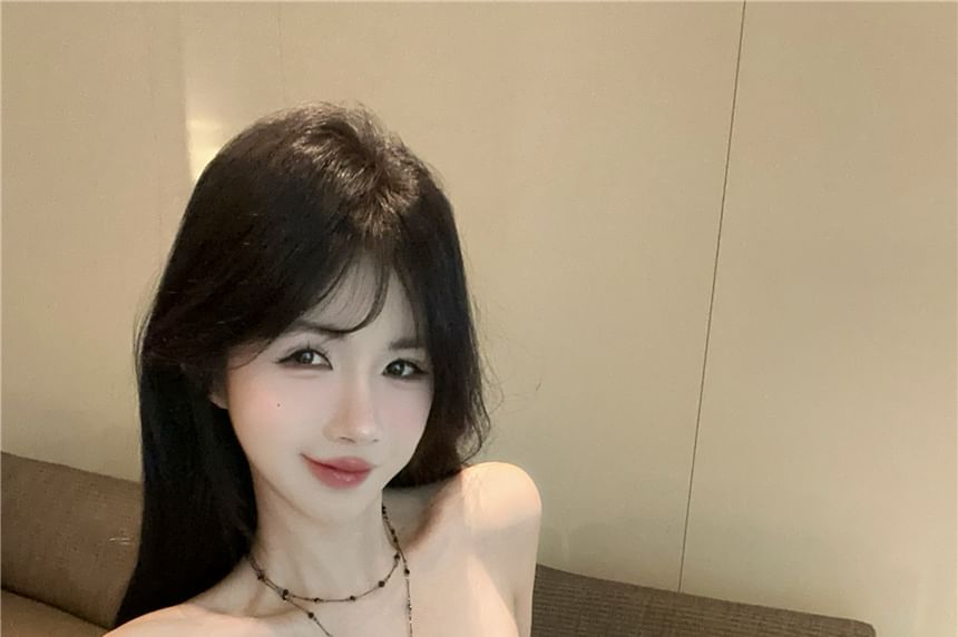 Paisley Tube Slit Ruched Top Print