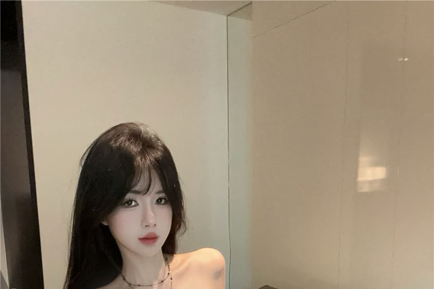 Paisley Tube Slit Ruched Top Print