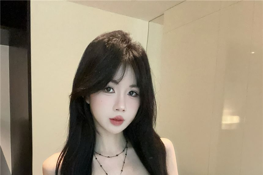 Paisley Tube Slit Ruched Top Print