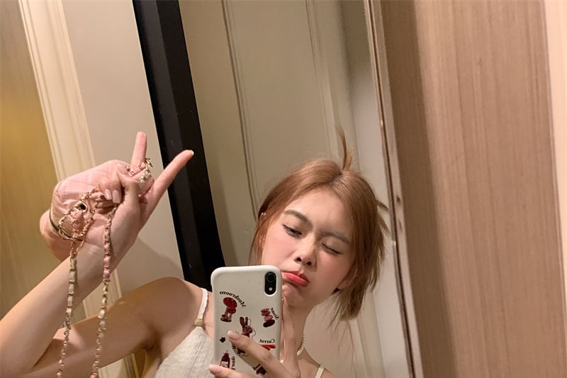 Cami V-Neck Flowy Top Plain Crop