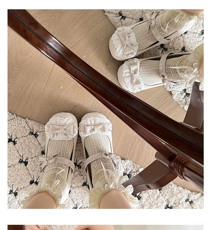 Bow Pumps Ruffle Jane Mary