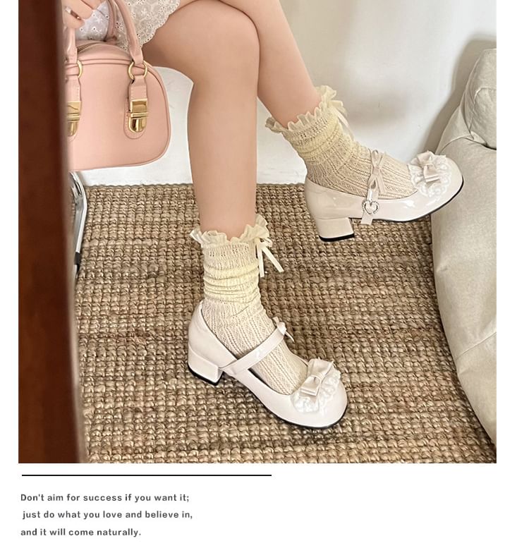 Bow Pumps Ruffle Jane Mary