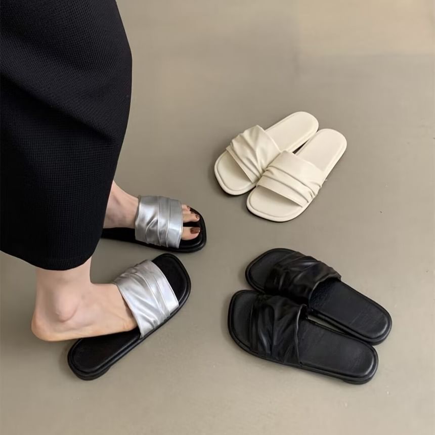 Slide Sandals Ruched