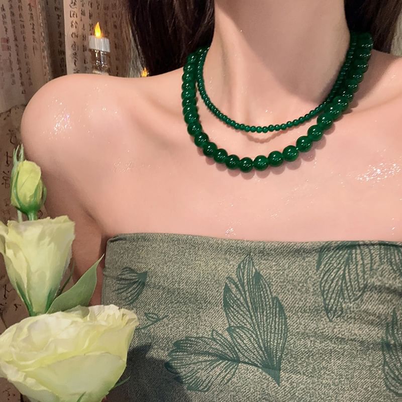 (Various Designs) Faux Bead Choker Gemstone