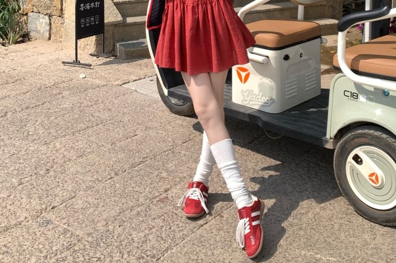 Button Round Dress Sleeveless Plain Mini A-Line Neck