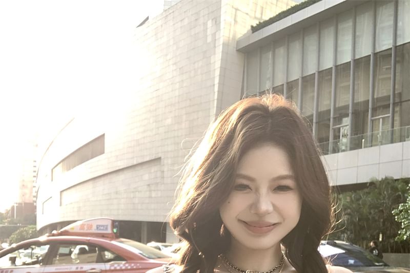 Camisole Cartoon Print Lace-Up Slim Top Fit