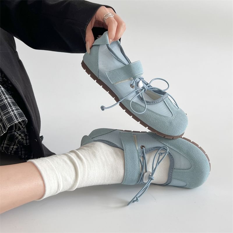 Leather Faux Jane Mary Shoes Strap Mesh Panel Adhesive