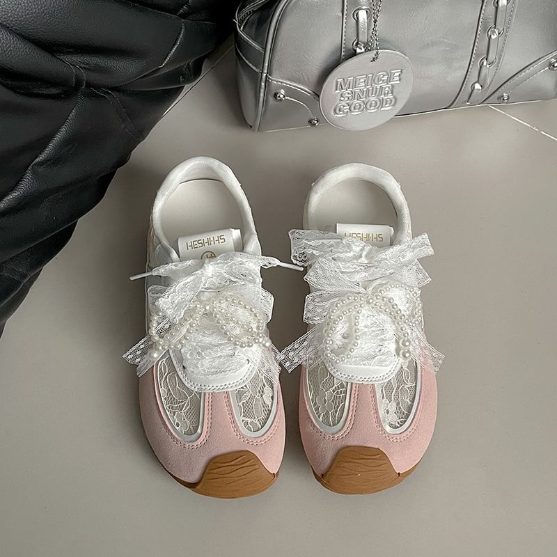 Hidden Panel Faux Leather Lace-Up Sneakers Wedge Lace