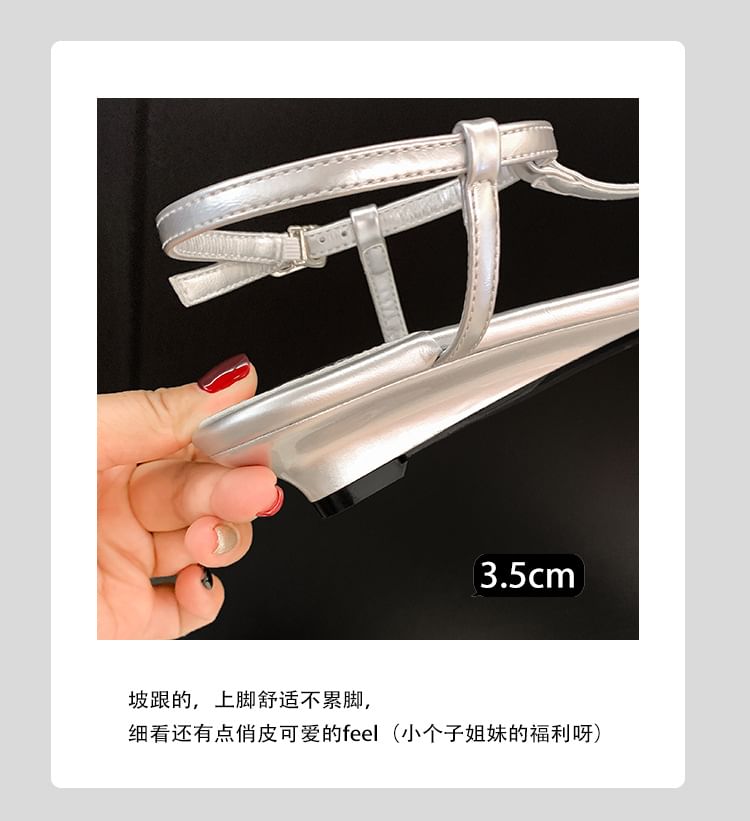 Heel Slingback Wedge Toe Leather Genuine Pointed Sandals