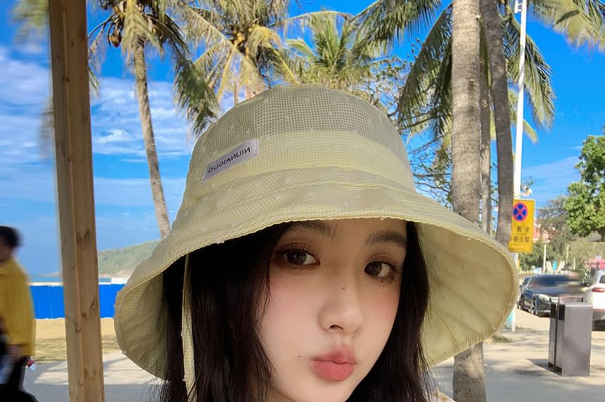 Bucket Hat Lettering Applique Plaid