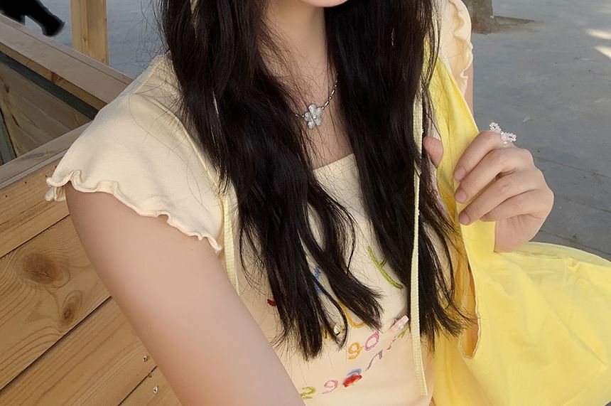 Bucket Hat Lettering Applique Plaid