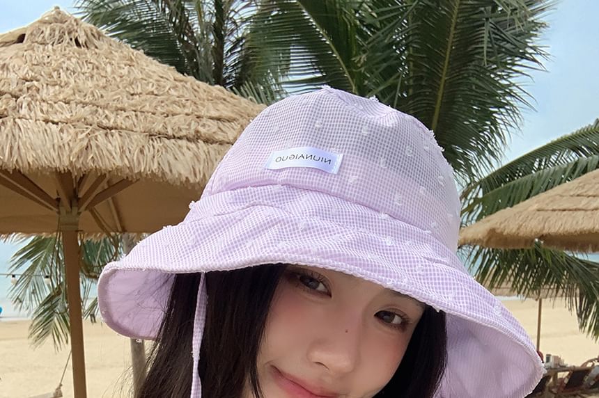 Bucket Hat Lettering Applique Plaid