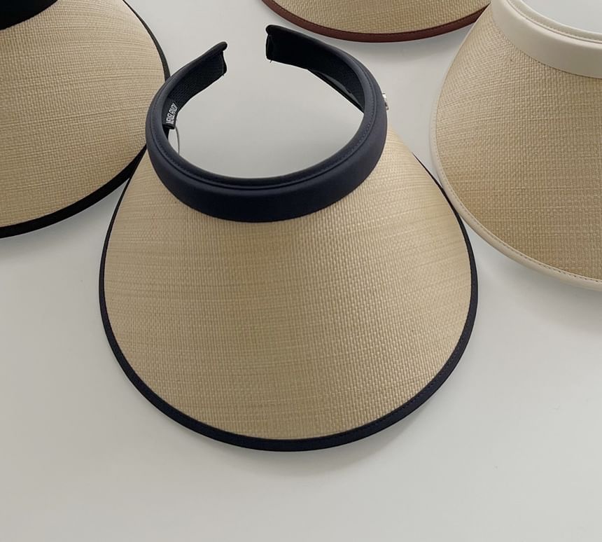 Piped Hat Sun Straw
