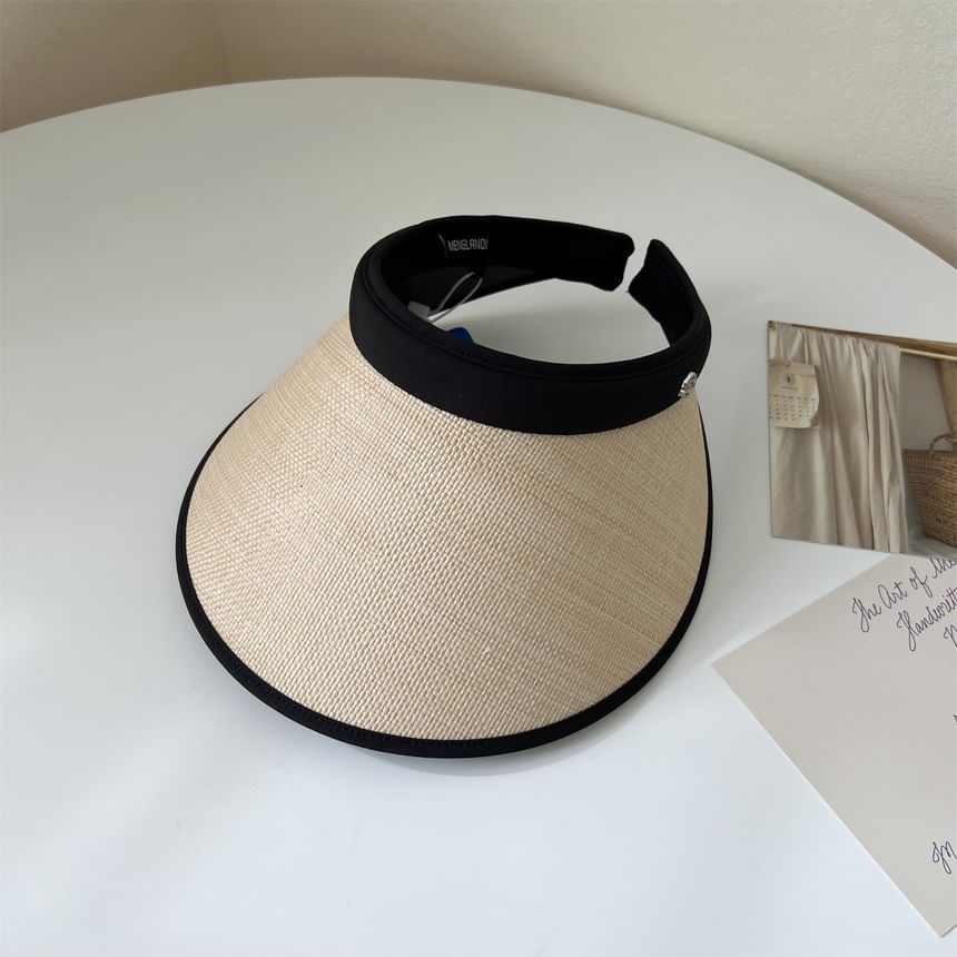 Piped Hat Sun Straw