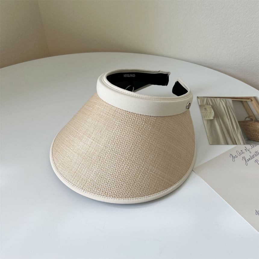 Piped Hat Sun Straw