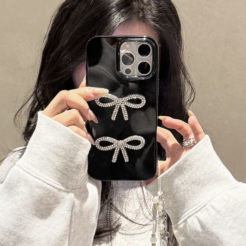 Rhinestone Bow Case Phone