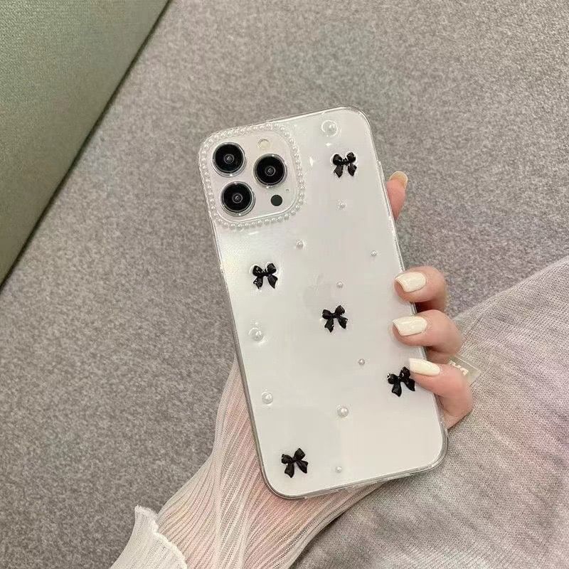 Pearl Faux Bow iPhone Case