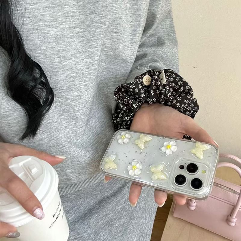 Glitter iPhone Floral Case