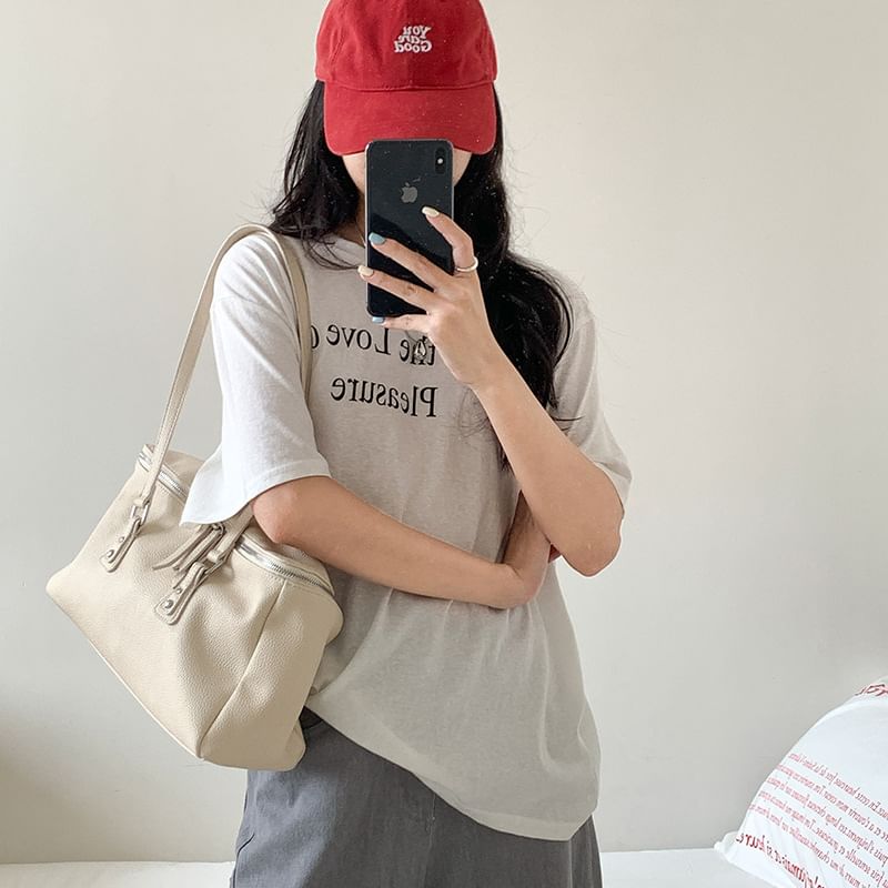 Plain Faux Leather Bag Shoulder