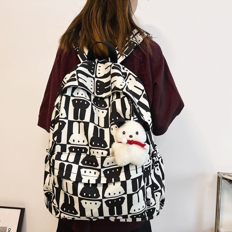 Backpack Rabbit Multi-Pocket Print