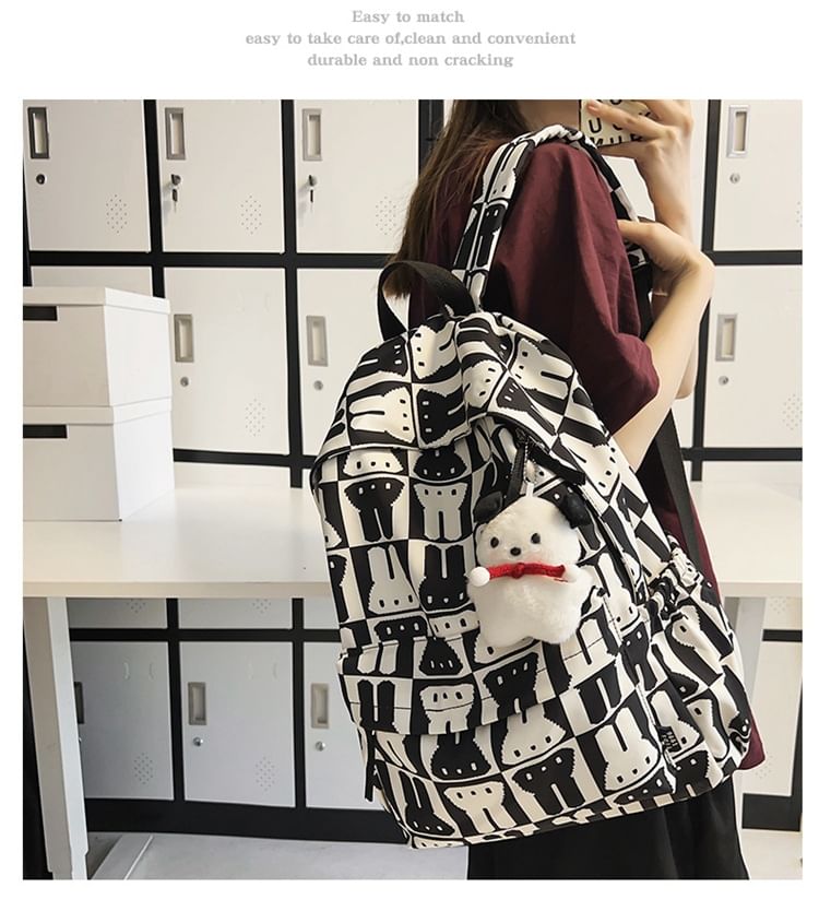 Backpack Rabbit Multi-Pocket Print