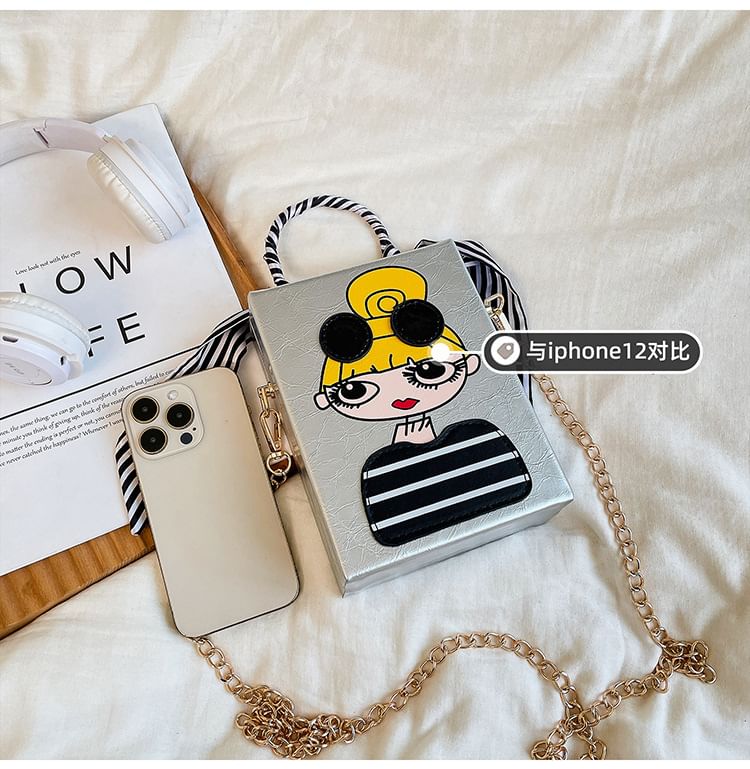 Cartoon Crossbody Bag Chain Print Strap