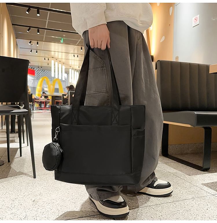 Tote + Bag Plain Purse Set: Coin