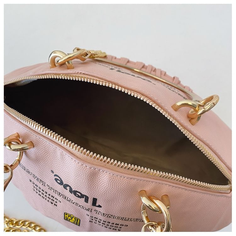 Chain Lettering Bag Rugby Strap Crossbody