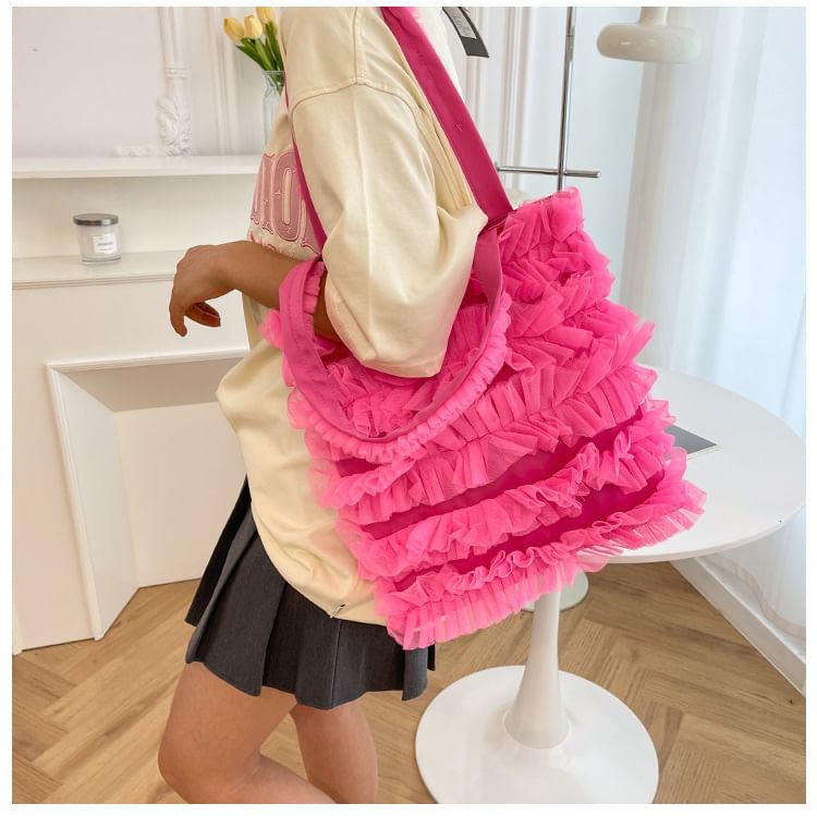 Plain Shopper Ruffle Bag