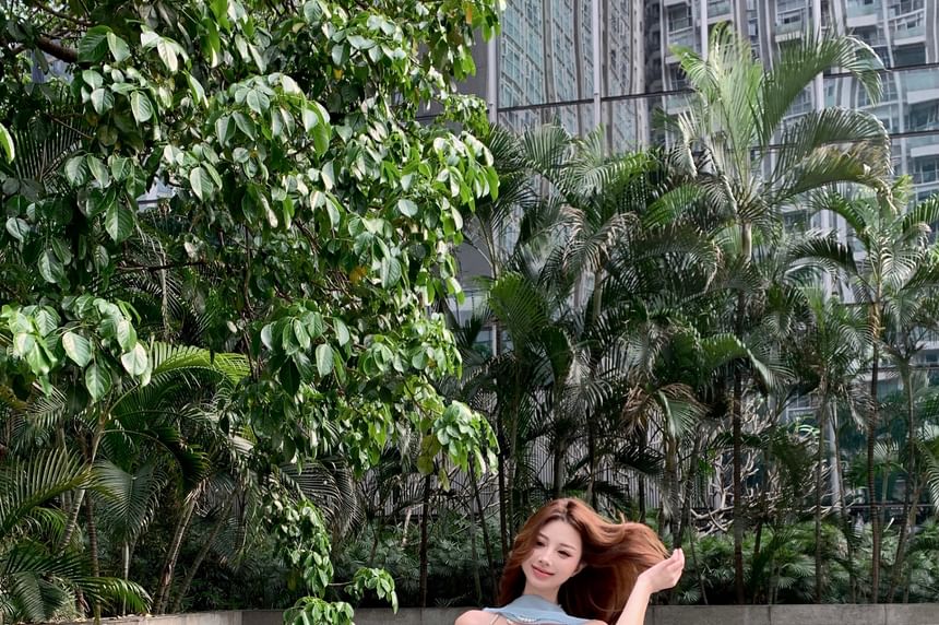 High A-Line / Crop Mini Camisole Ruffle Tiered Waist Plain Top Skirt