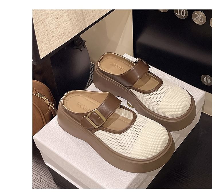 Jane Mesh Platform Mules Mary