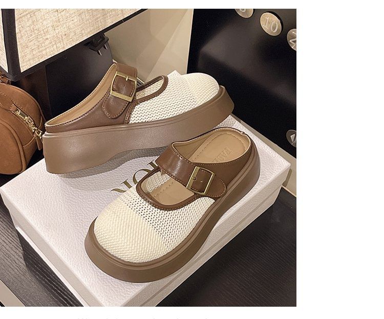 Jane Mesh Platform Mules Mary