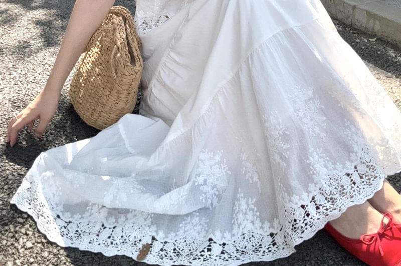 Off-Shoulder Ruffle Top & Maxi Skirt Set