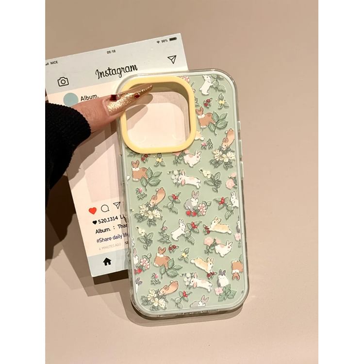Strap Phone Case Rabbit Print / Set