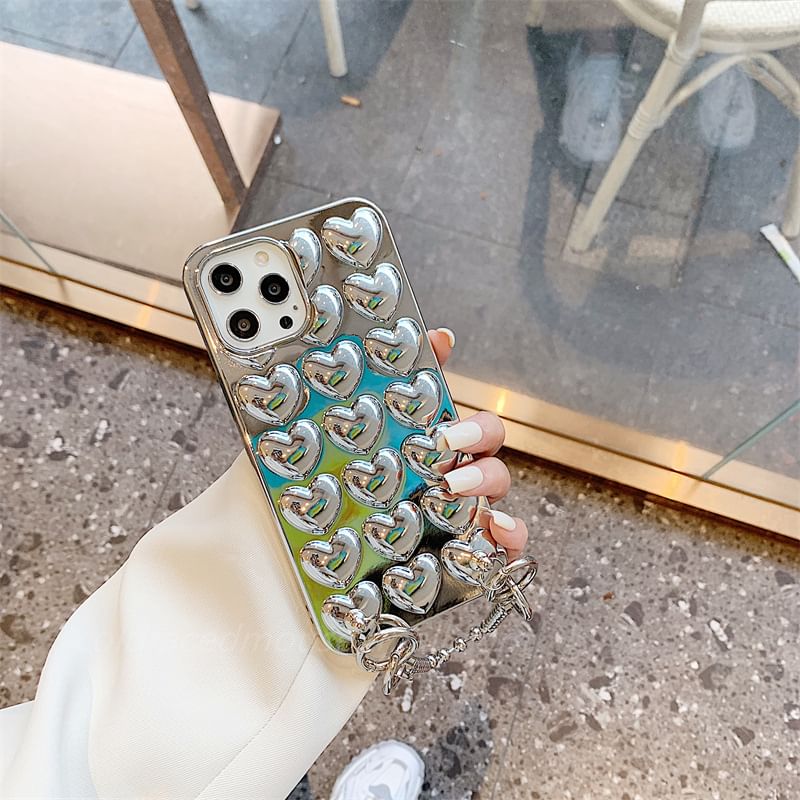 / Phone Lanyard Set Strap Metallic Case Heart