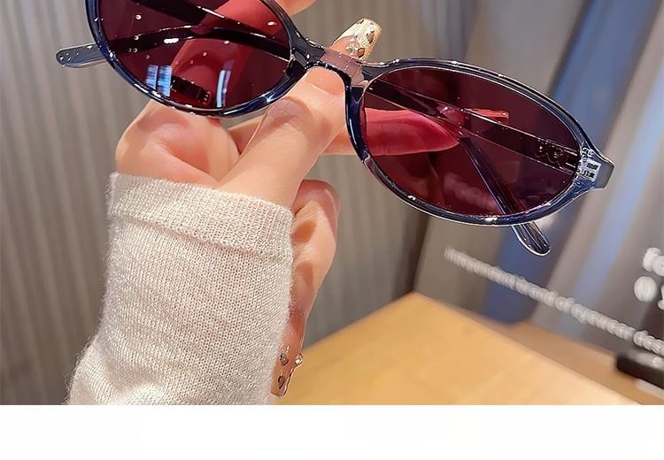 Oval / Frame Set Sunglasses Plastic Case Pouch Cleaning Cloth