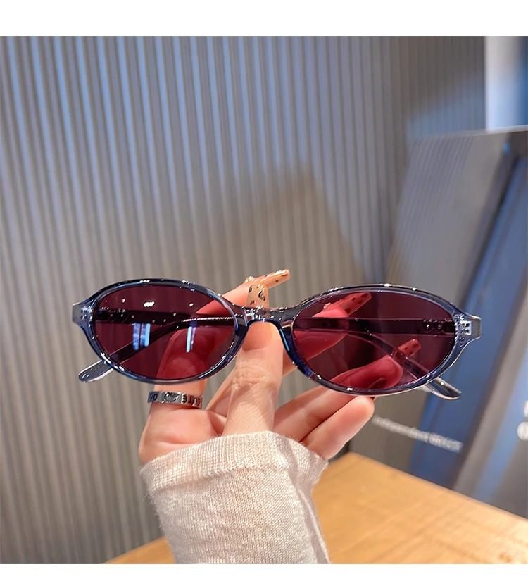 Oval / Frame Set Sunglasses Plastic Case Pouch Cleaning Cloth