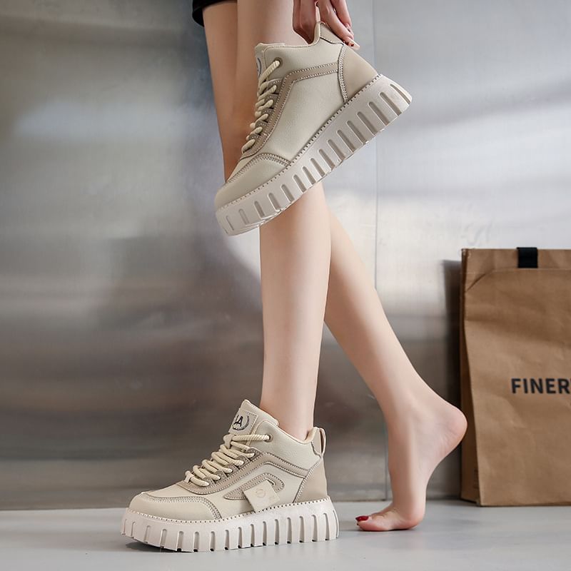 Platform High Top Sneakers Panel