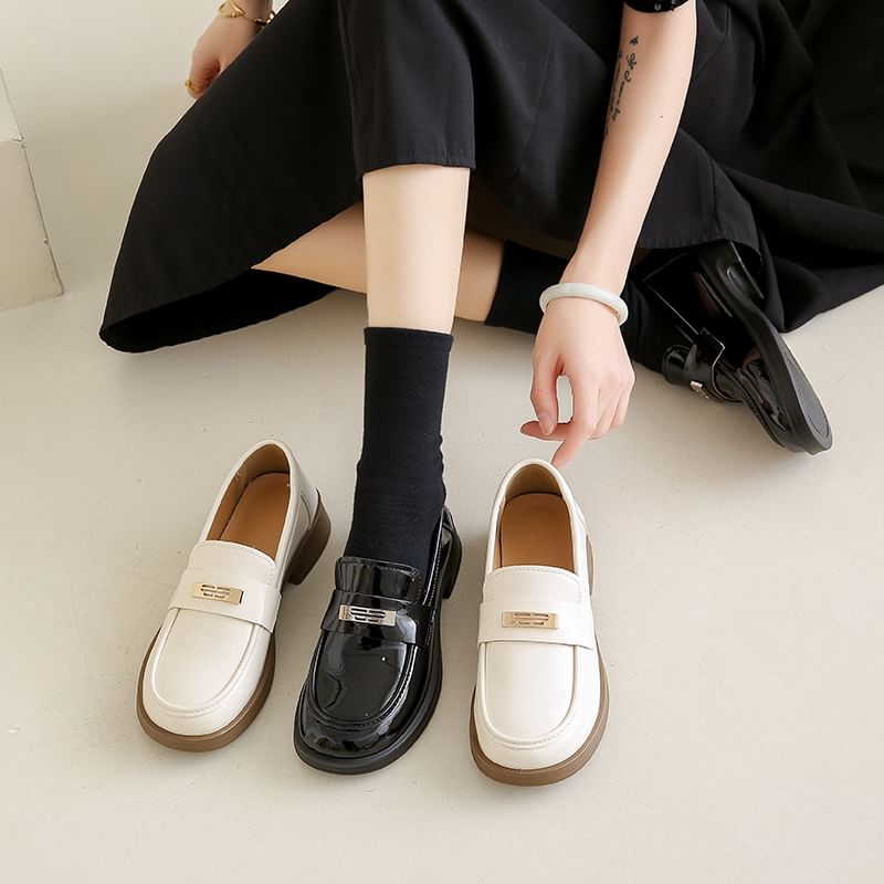 Platform Loafers Patent Leather