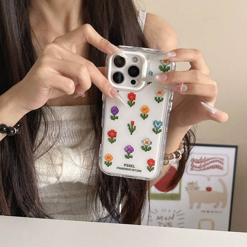 Pixelated Flower Phone Case