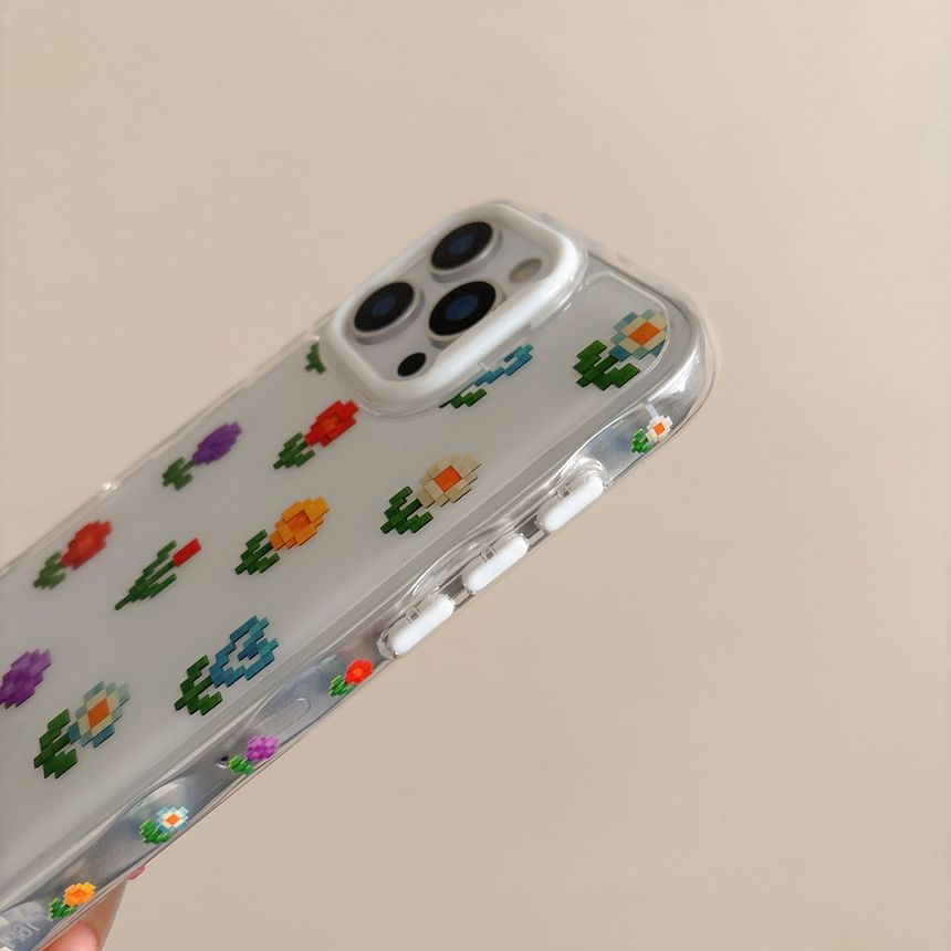 Pixelated Flower Phone Case