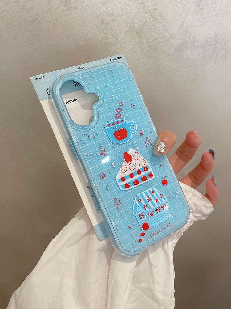 Strawberry Phone Cake Case Plaid