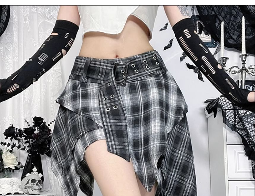 Asymmetrical Flared Mini Skirt