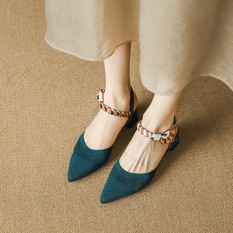 Heel Pointed Sandals Chunky