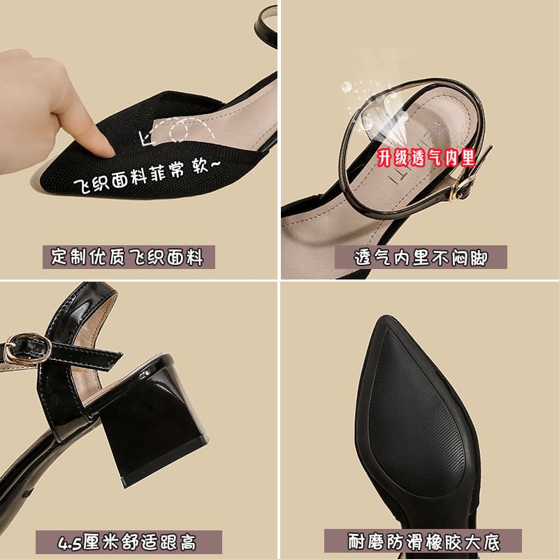 Chunky Sandals Pointed Heel