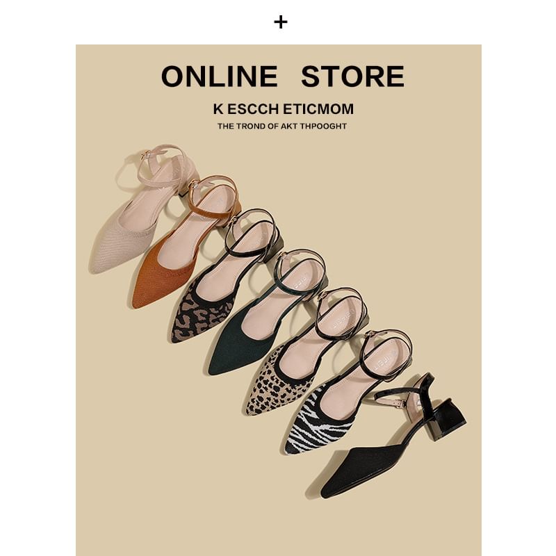 Chunky Sandals Pointed Heel