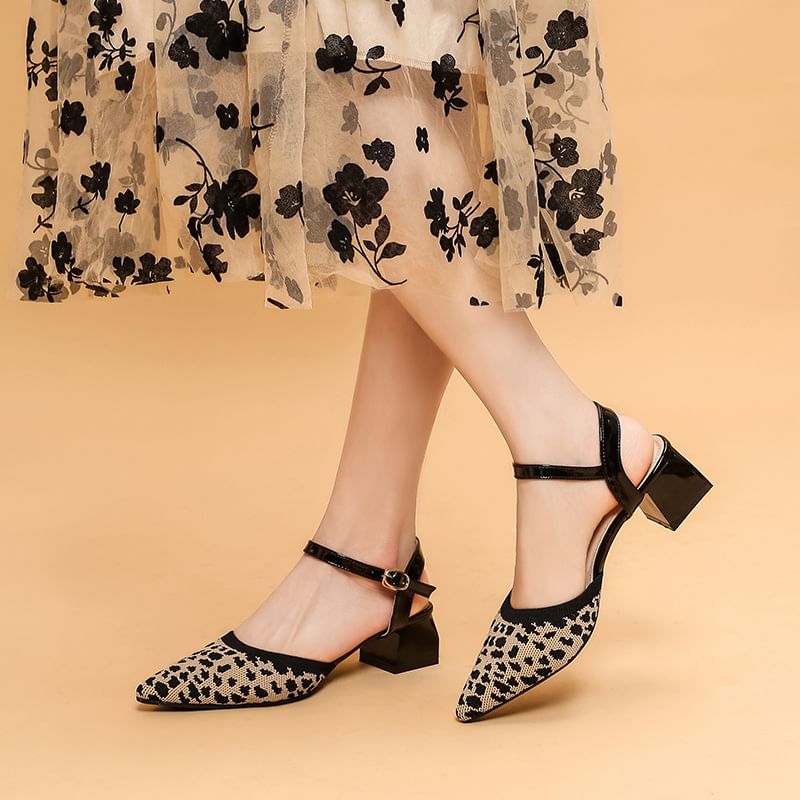 Chunky Sandals Pointed Heel