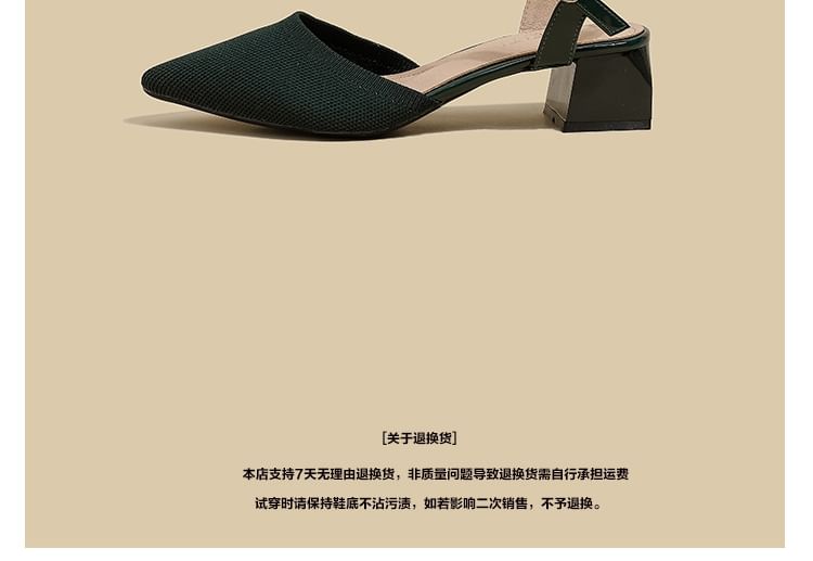 Chunky Sandals Pointed Heel