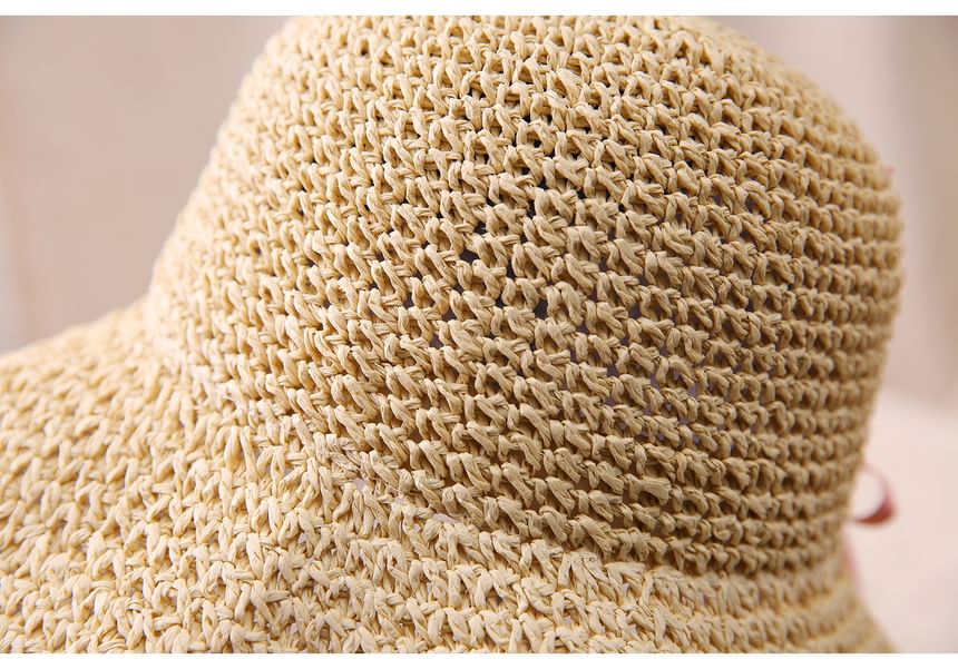 Bucket Straw Bow Hat
