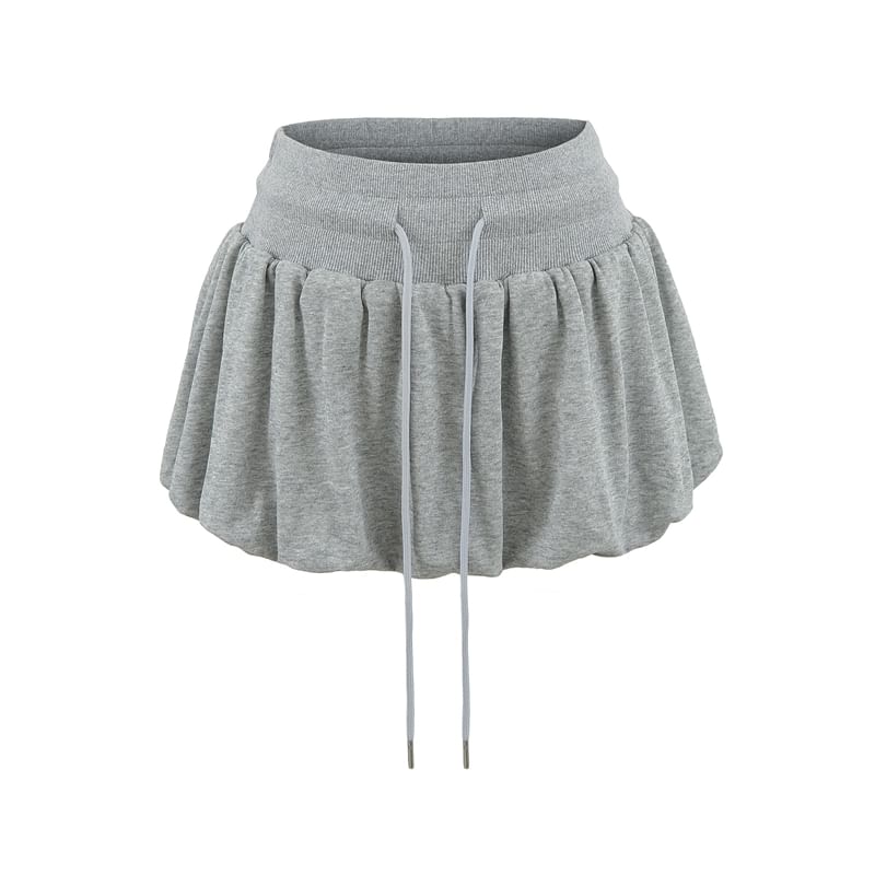 Tie-Waist Puffy Mini Skirt